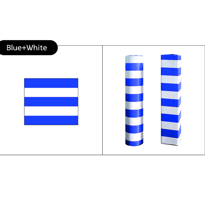 경고무늬 안전무늬 포스트 기둥보호대 (파+흰)